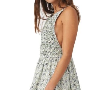 Free People Floral Flowers Mini skirt Dress overall open back XS S M L Bohemian